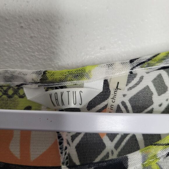 Kaktus mixed print funky nylon maximalist bright graffiti grunge tip size L - Picture 4 of 7